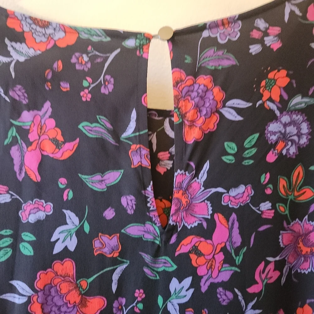 NWT Veronica Beard Selena Floral Sheath Maxi Ruched Silk Dress, size 20 - Picture 13 of 15